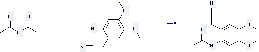 The Acetamide, N-[2-(cyanomethyl)-4, 5-dimethoxyphenyl]- can be obtained by Acetic acid anhydride and (2-Amino-4, 5-dimethoxy-phenyl)-acetonitrile.